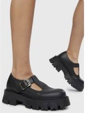 B2 MADISON - Black Leather Black Chunky Mary Jane Platform Shoes From Browns